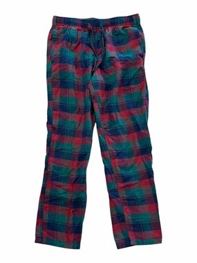 J. Crew Factory Men's Plaid Flannel Lounge Pants in Red & Green S